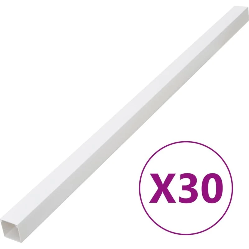 vidaXL Kabelkanal 50x25 mm 30 m hvid PVC
