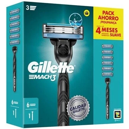 Gillette Mach3 barberskraber + 6 klinger