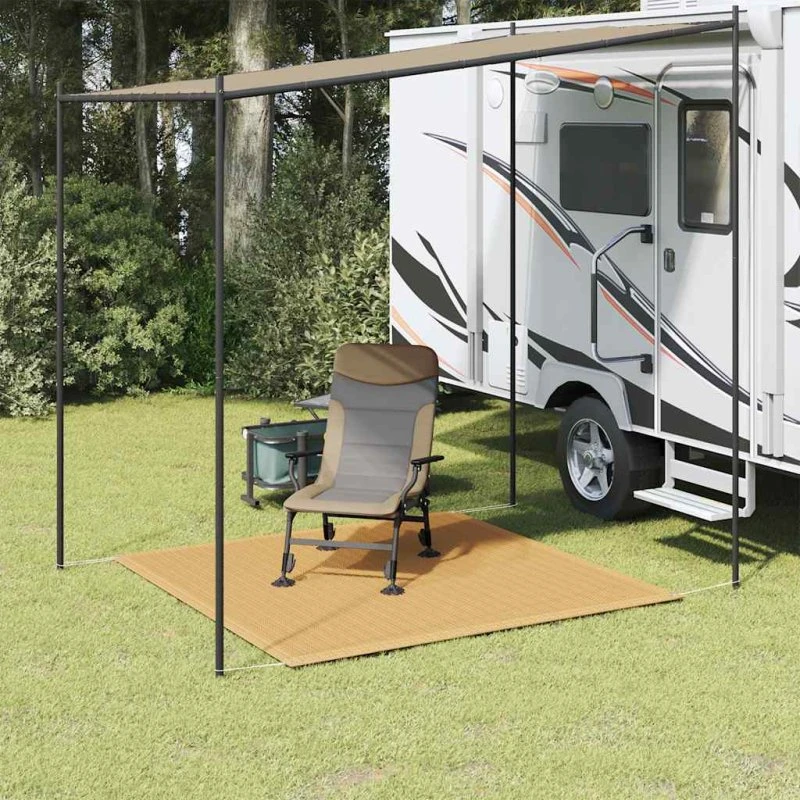 vidaXL telttæppe 250x250 cm sandfarvet HDPE
