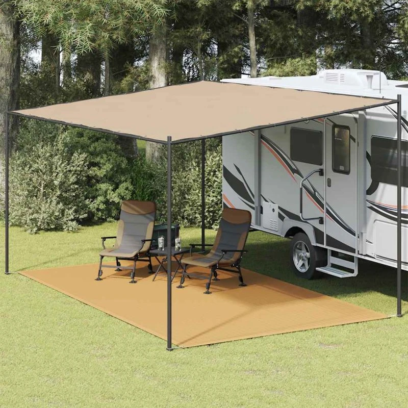 vidaXL telttæppe 300x600 cm sandfarvet HDPE
