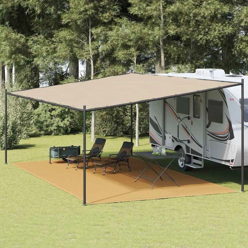 vidaXL telttæppe 400x600 cm sandfarvet HDPE