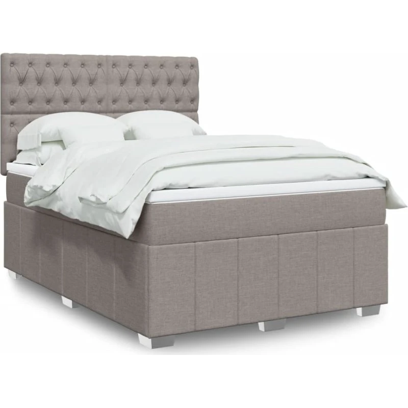 vidaXL Kontinentalseng 140x190 cm med springmadras gråbrun