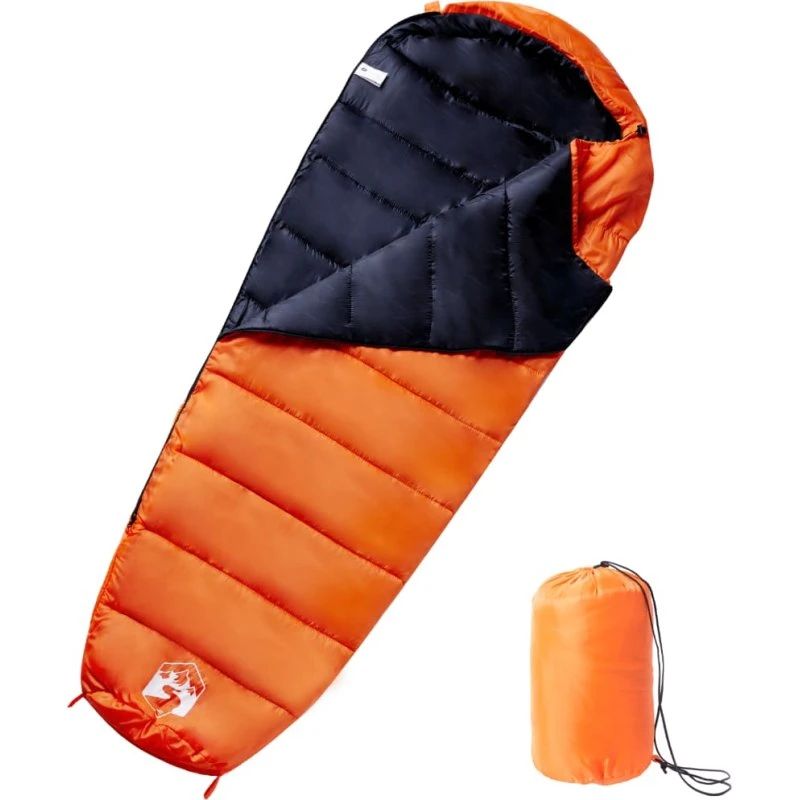 vidaXL Mumieformet Sovepose 3-Årstider, Orange/Sort