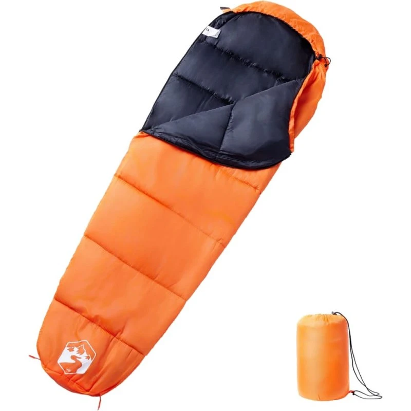 vidaXL Sovepose 3-årstider, mumieformet, orange/sort