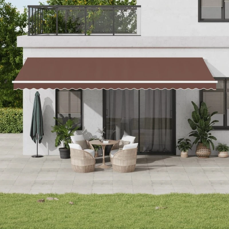 vidaXL Markise med LED-lys 600x350 cm brun manuel