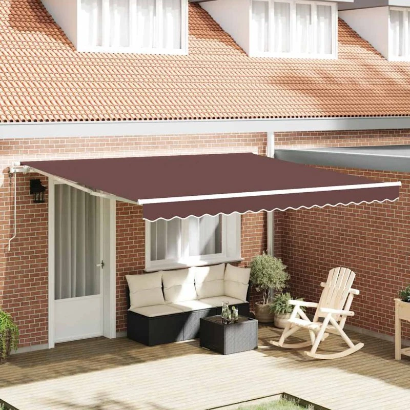vidaXL Markise 400x300 cm Automatisk Brun