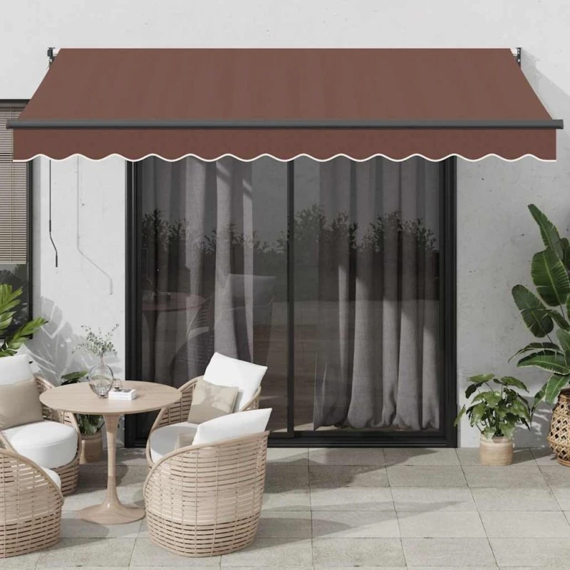 vidaXL Markise 350x250 cm automatisk brun