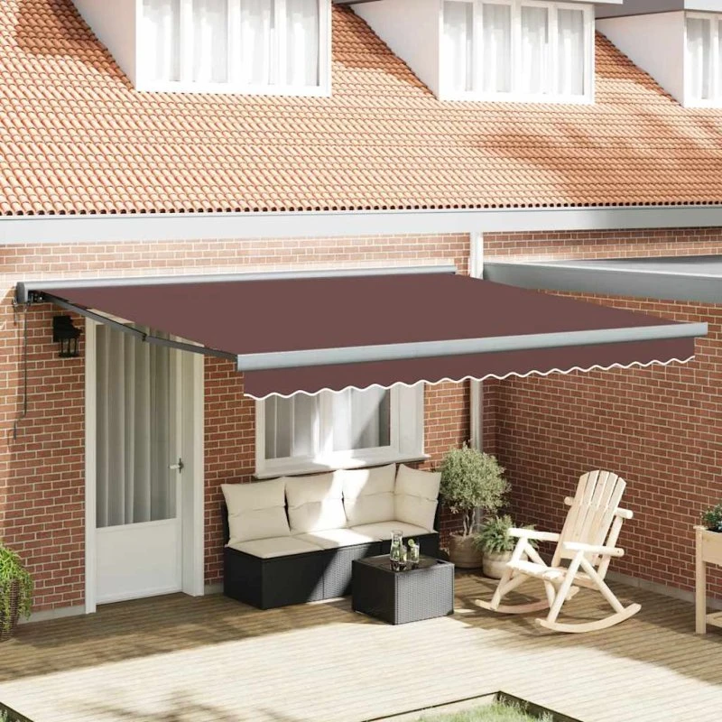 vidaXL automatisk markise 400x300 cm brun