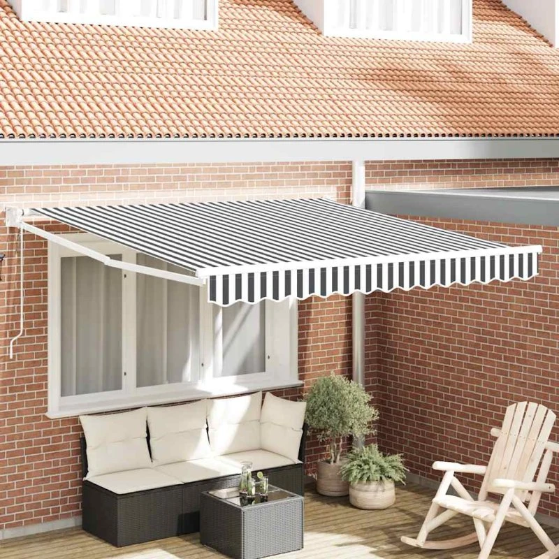 vidaXL Foldemarkise 3x2,5 m Antracitgrå/Hvid