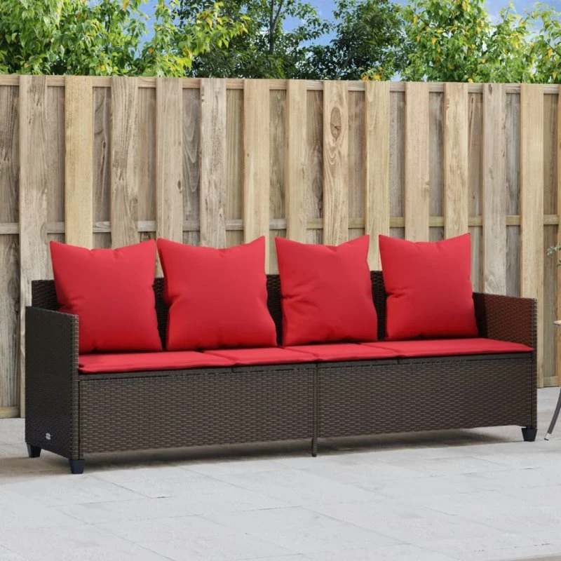 vidaXL loungesofa med polyrattan og justerbart ryglæn, brun