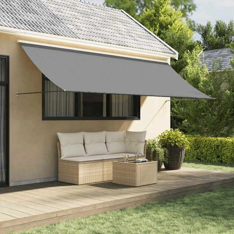 vidaXL Markise 350x150 cm sammenrullelig antracitgrå