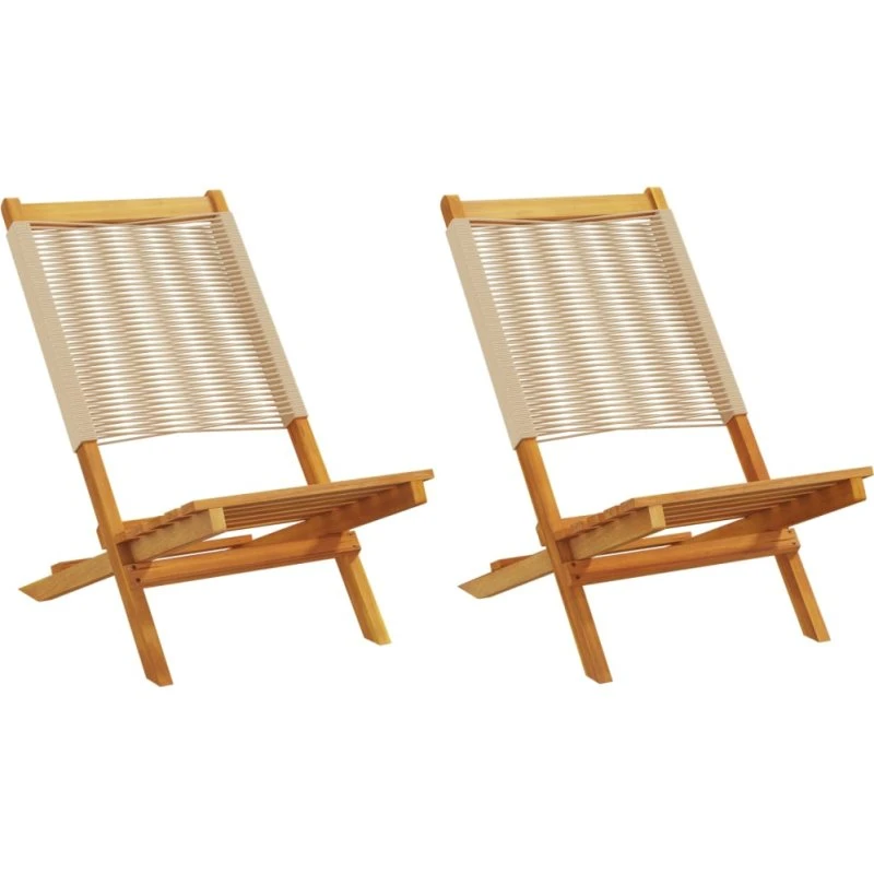vidaXL havestole 2 stk. akacietræ beige foldbare