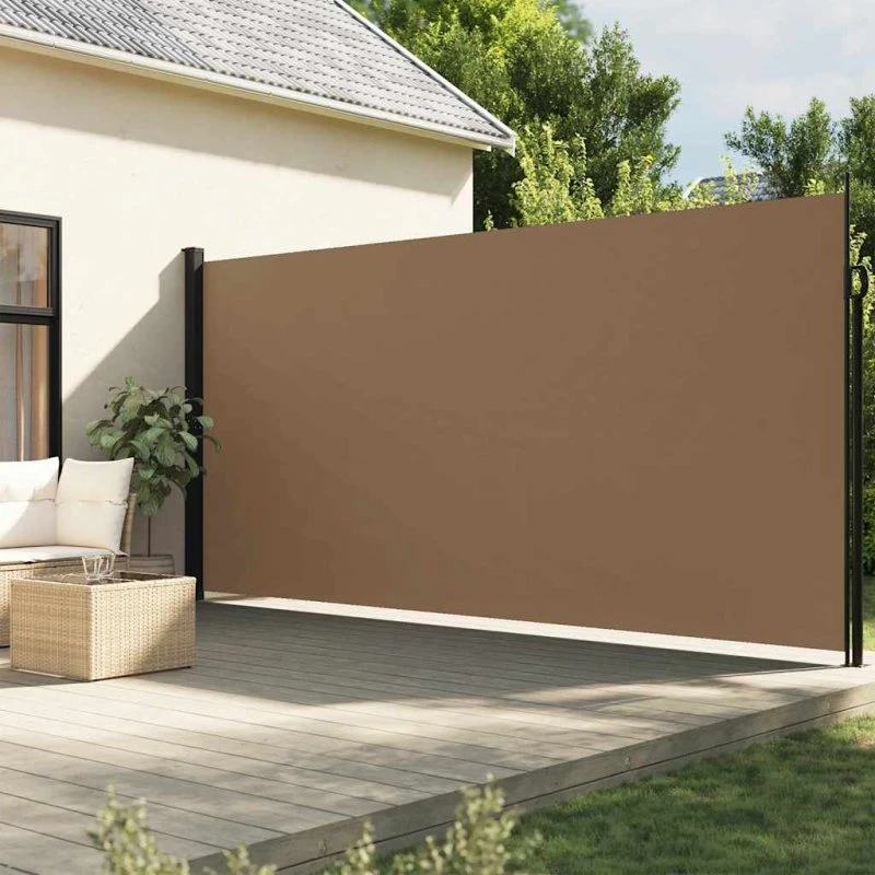 vidaXL sammenrullelig sidemarkise 200x600 cm gråbrun