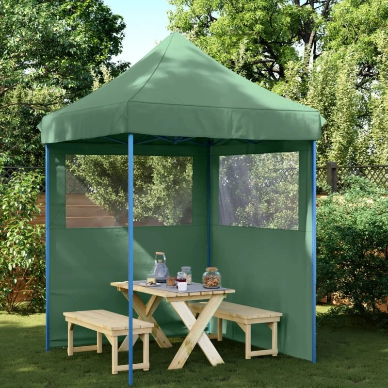 vidaXL foldbart pop-up festtelt 2×2 m grøn med 2 sidevægge