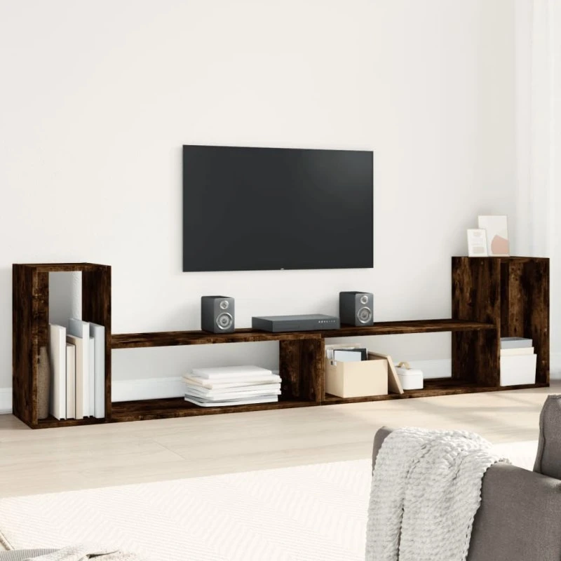 vidaXL 2 stk. tv-borde 100x30x30 cm røget egetræsfarve