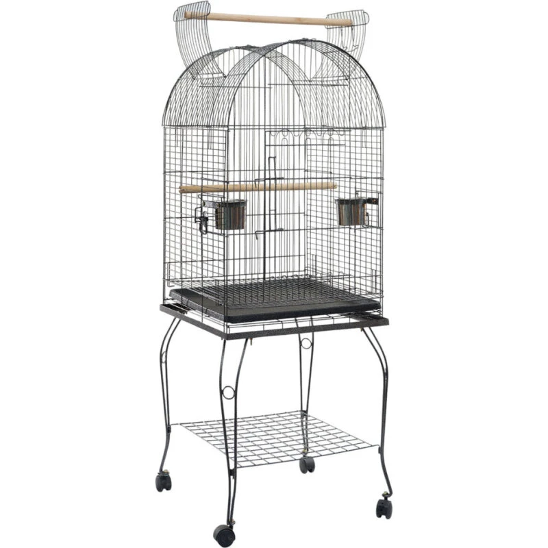 Trekker Fuglebur 51x51x139 cm – Sølv/Sort