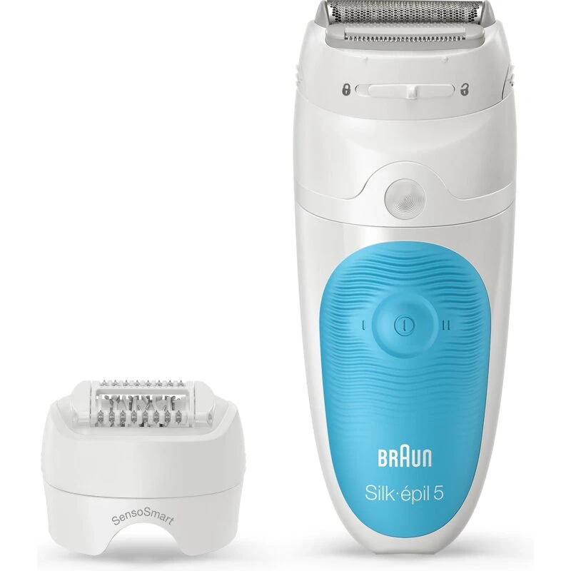 Braun Silk-épil 5 SES 5-605 epilator – 28 pincetter, blå/hvid
