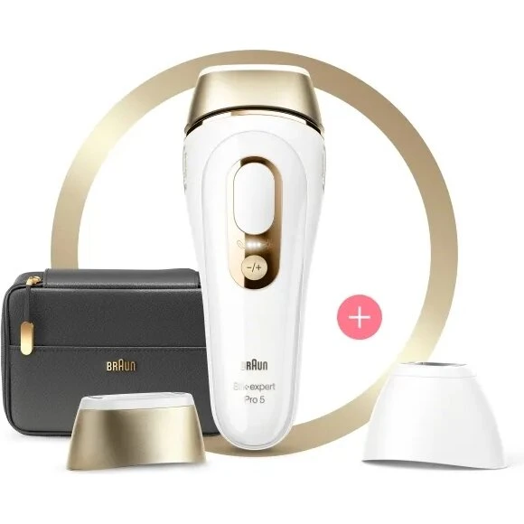Braun Silk-expert Pro 5 PL5140 IPL, SkinPro 2.0, 400k impulser, Hvid/Guld
