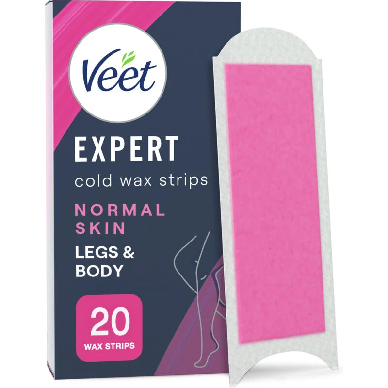 Veet Expert Cold Wax Strips Krop & Ben Normal Hud, 20 stk