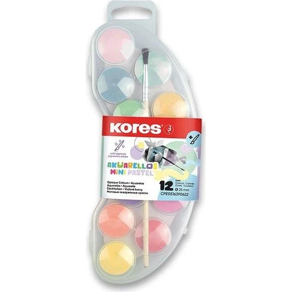 Kores Akuarellos Akvarelmaling 12 Farver + Pensel