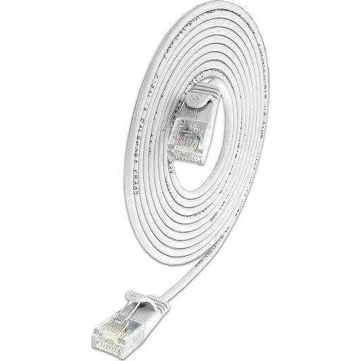 Net-com U/UTP Kat.6 0,15 m hvid patchkabel, 2,8 mm