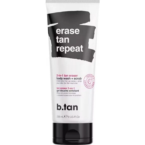 b.tan Erase Tan Repeat 2-in-1 Body Wash + Scrub 237 ml