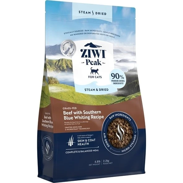 ZiwiPeak Cat Steam & Dried Beef, 2.2 kg