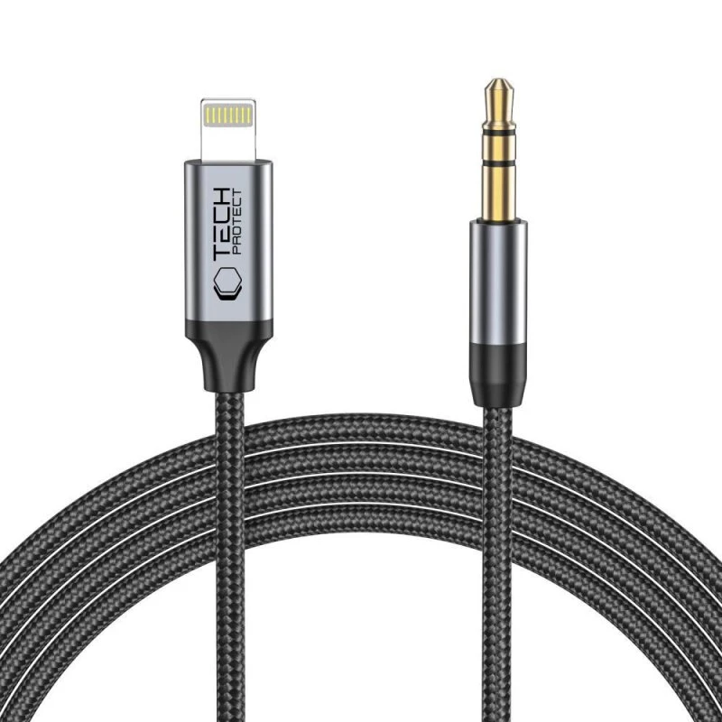 Tech-Protect UltraBoost Lightning til 3,5 mm Kabel 1m Sort