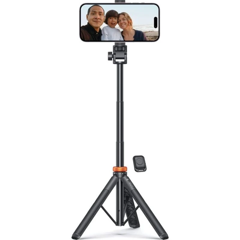 Tech-Protect L03S Bluetooth Selfie Stick, Sort, Op til 148 cm