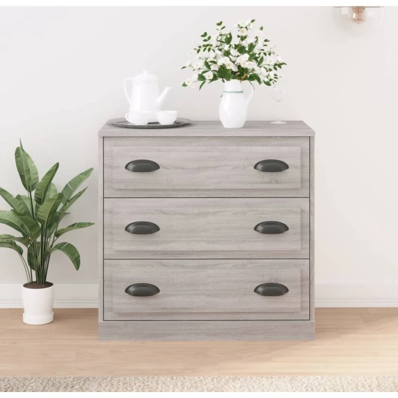 vidaXL Skænk 70x35,5x67,5 cm Konstrueret Træ Grå Sonoma-Eg