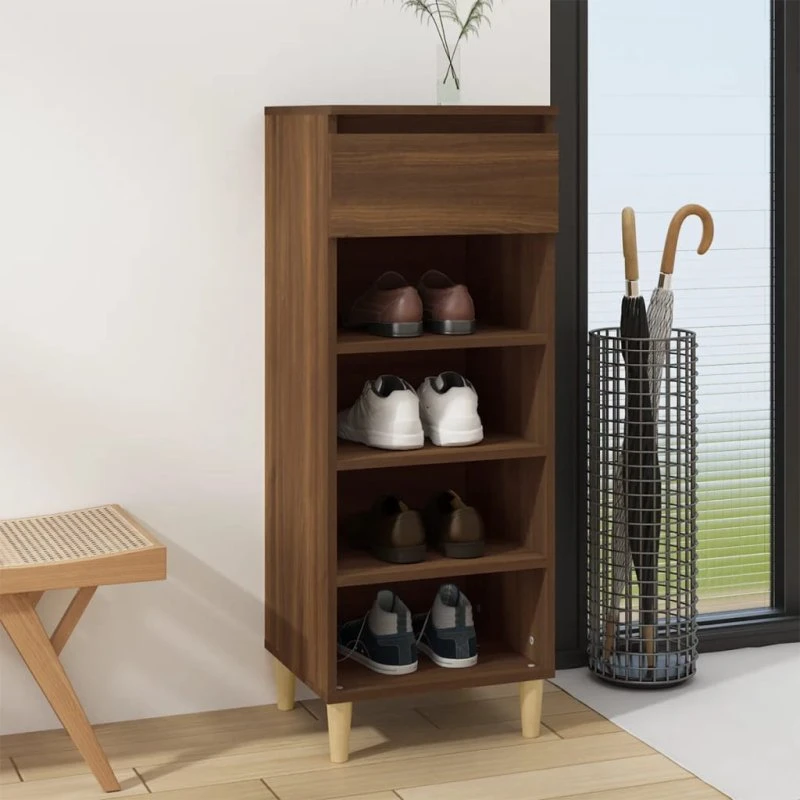 vidaXL Skoreol 40x36x105 cm i konstrueret træ, brun egetræsfarve