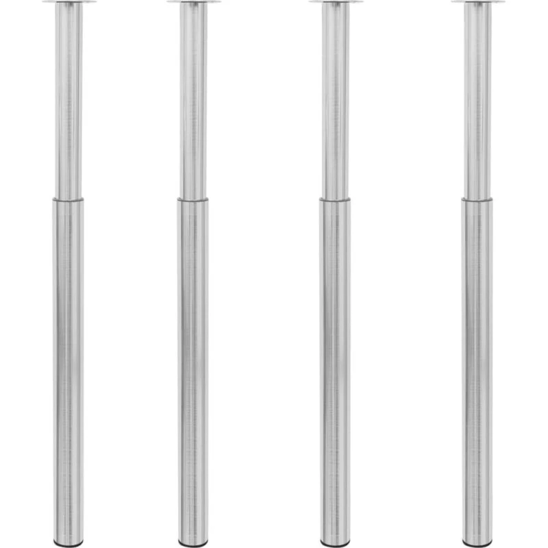 vidaXL 4 stk. teleskopiske bordben, rustfrit stål, 710-1100 mm