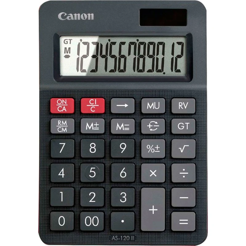 Canon AS-120 II Lommeregner med solcelle, 12 cifre, sort