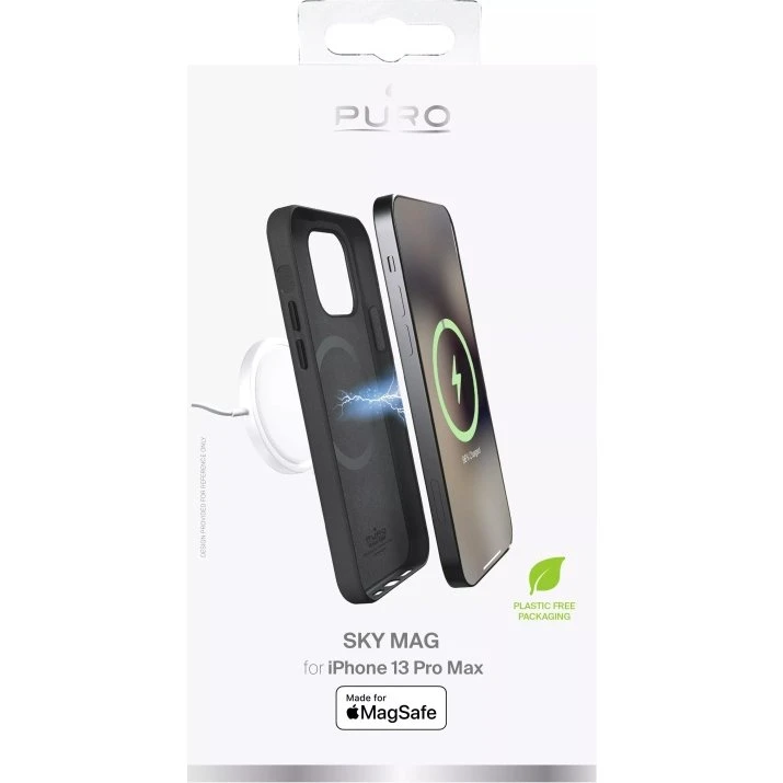 Puro SKYMAG iPhone 13 Pro Max Cover, Sort (Læderlook)