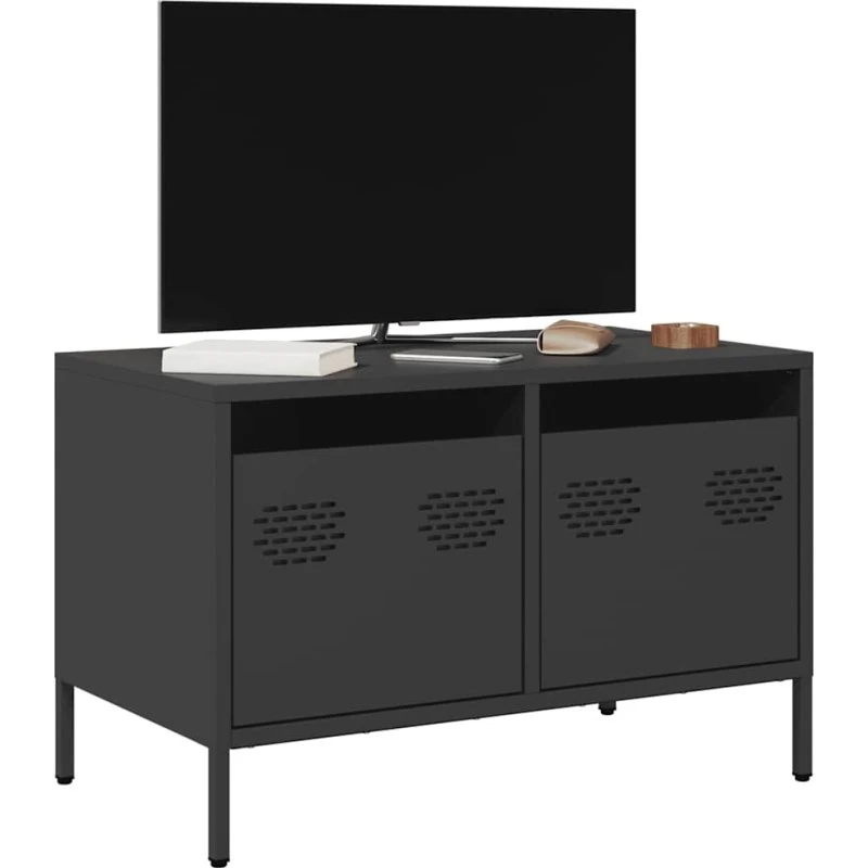 vidaXL tv-bord 68x39x43,5 cm koldvalset stål sort