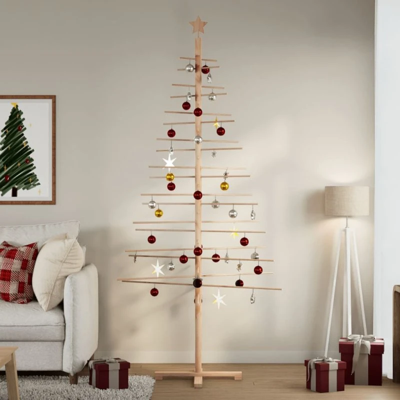 vidaXL dekorativt juletræ 210 cm i massivt fyrretræ