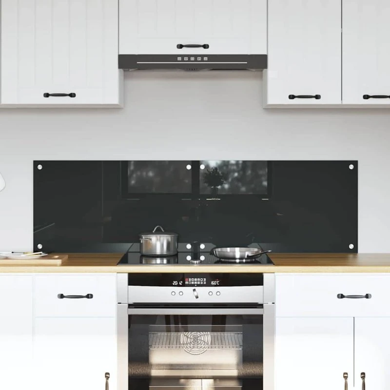 vidaXL Køkkenbacksplash 2 stk Mørkegrå 70 x 40 cm hærdet glas