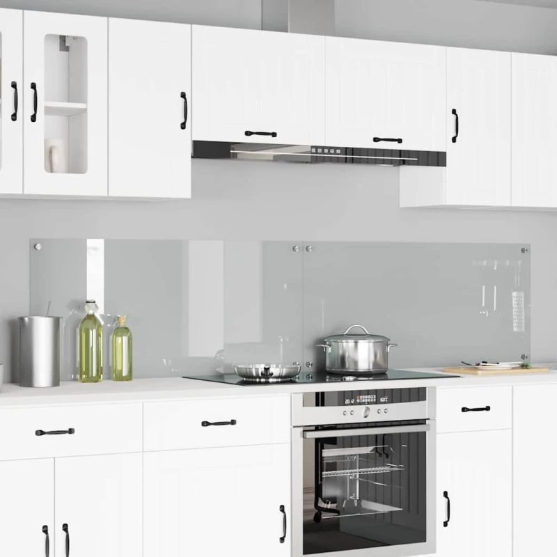 vidaXL Køkkenbacksplash 2 stk. transparent hærdet glas 110 x 50 cm