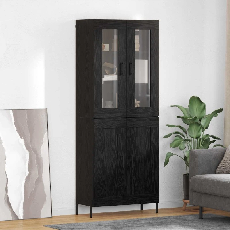 vidaXL Highboard Sort eg 69,5 x 34 x 180 cm