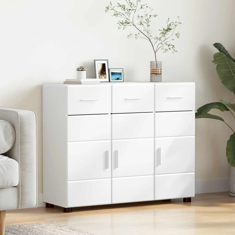 vidaXL FLORIN Hvid Sidebord 88,5 x 30,5 x 73 cm Konstrueret Træ