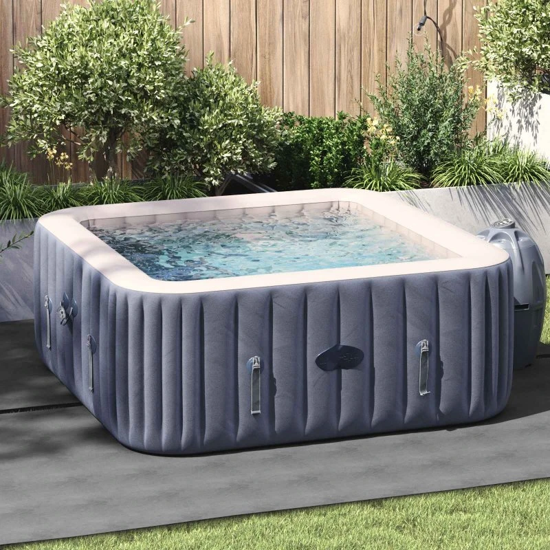 vidaXL Pool Bundark 274 x 274 cm Lysegrå