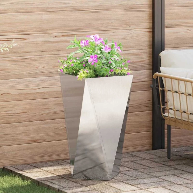 vidaXL Plantekasse Sølv 40x40x75 cm Rustfrit Stål
