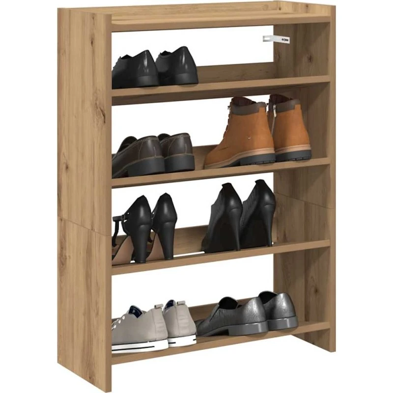 vidaXL Skoreol 60x25x81 cm Hvid Konstrueret Træ