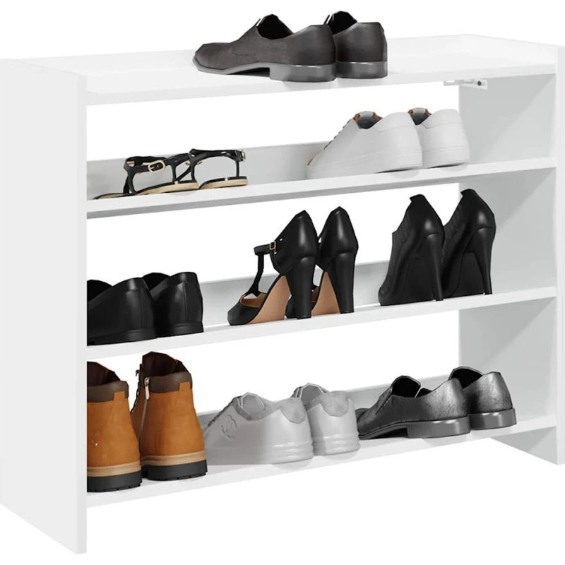 vidaXL Skoreol 80x25x62 cm konstrueret træ hvid