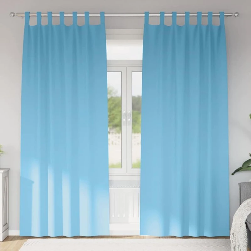 vidaXL Mørklægningsgardiner med Ring 2 stk Lyseblå 225 x 140 cm