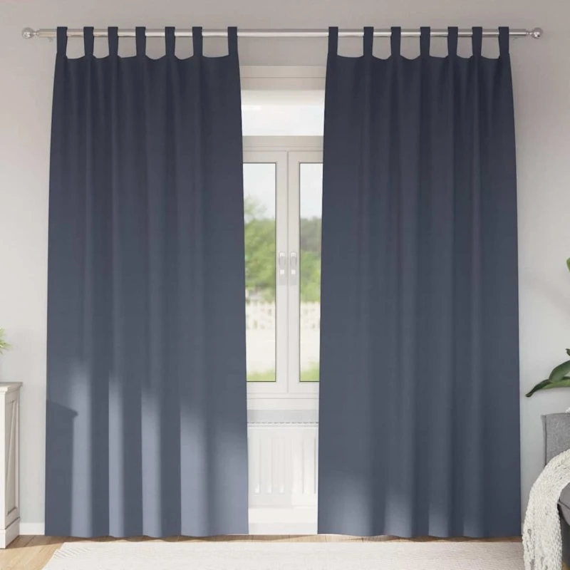 vidaXL Mørklægningsgardiner med Ring 2 stk, Antracit 245 x 140 cm