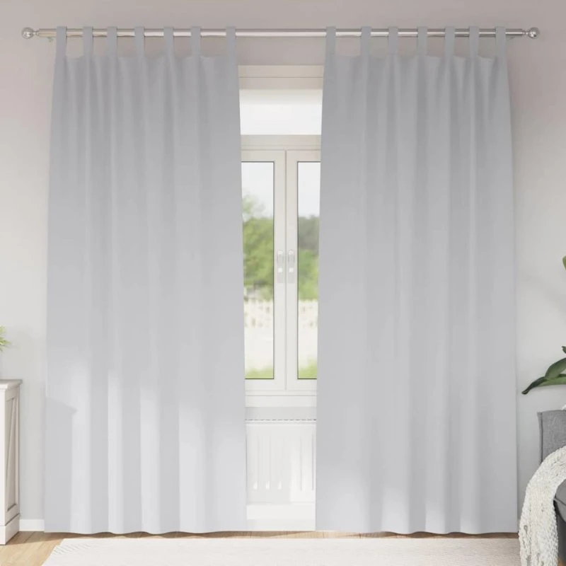 vidaXL Mørklægningsgardiner med Ring 2 stk, Bleg Grå, 260 x 140 cm