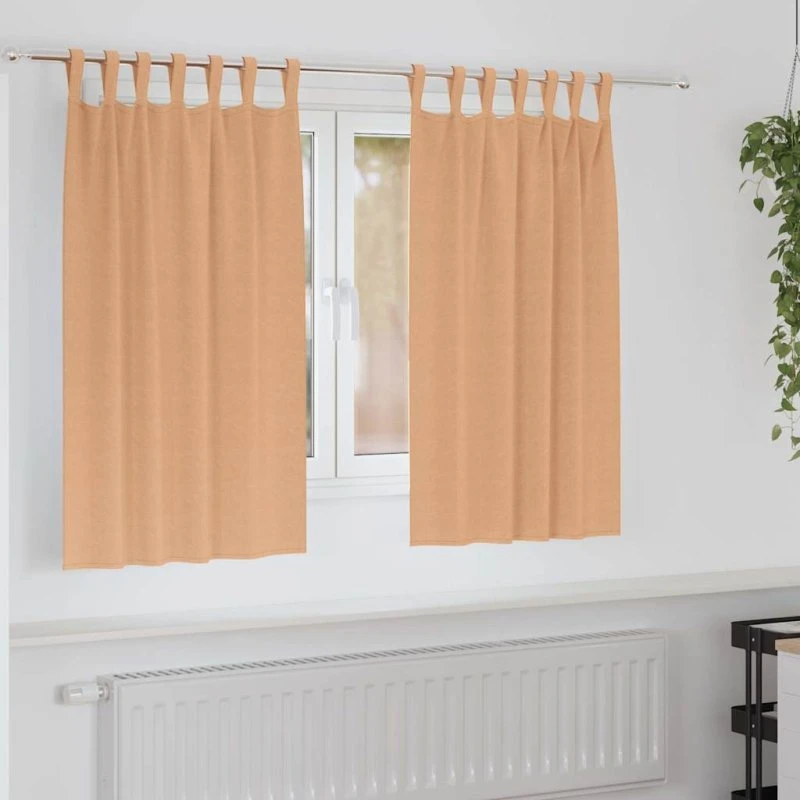 vidaXL Mørklægningsgardiner med Ring 2 stk Lys Brun 140 x 140 cm