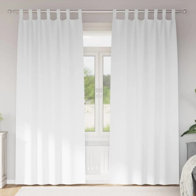 vidaXL Mørklægningsgardiner med Ring 2 stk, Ren Hvid 245 x 140 cm