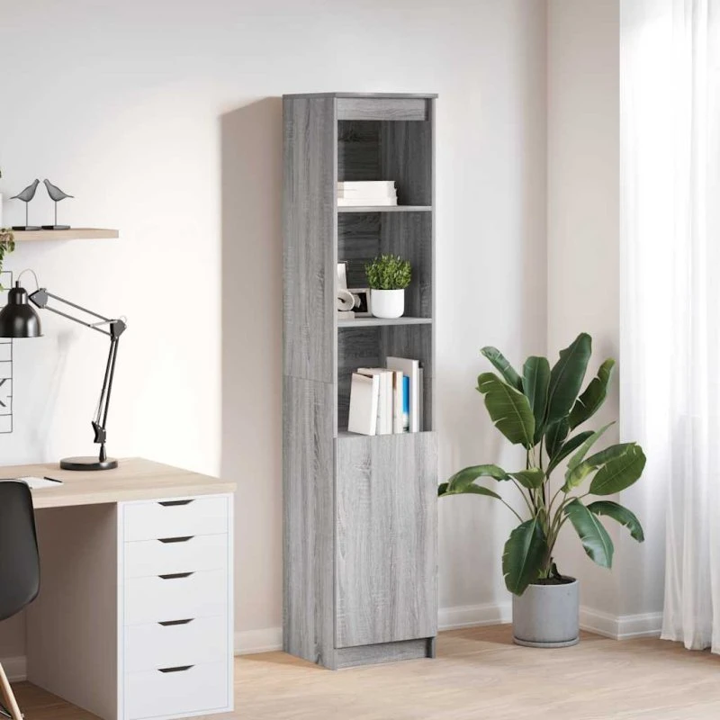vidaXL Højskab 37,5x35x180 cm Konstrueret Træ Grå Sonoma-eg